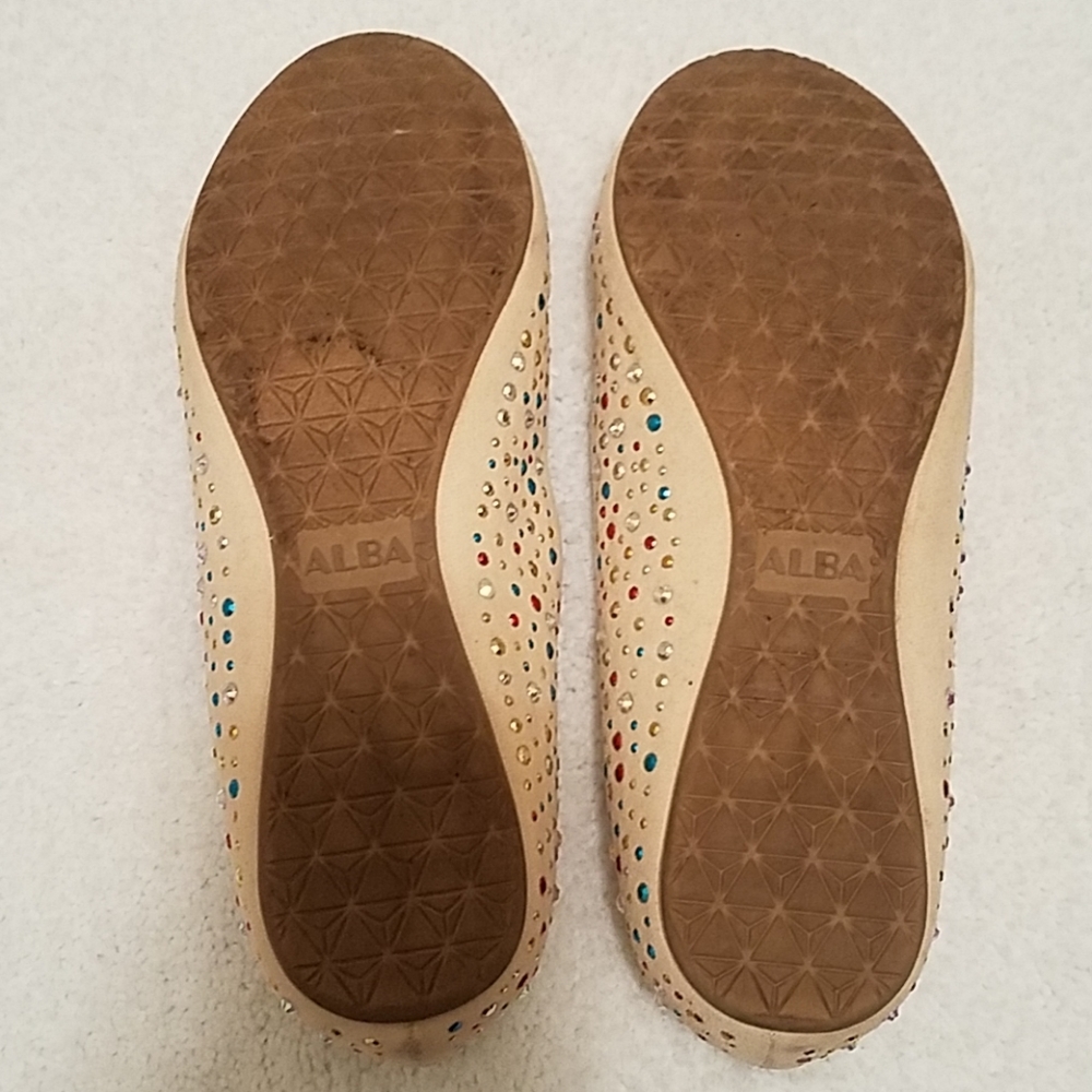 Alba Cream/Multicolor Rhinestone Flat Shoes - Picture 6 of 7